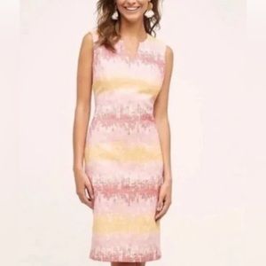 Anthropologie HD in Paris Sleeveless Jacquard Sheath Dress Knee Length Size 2